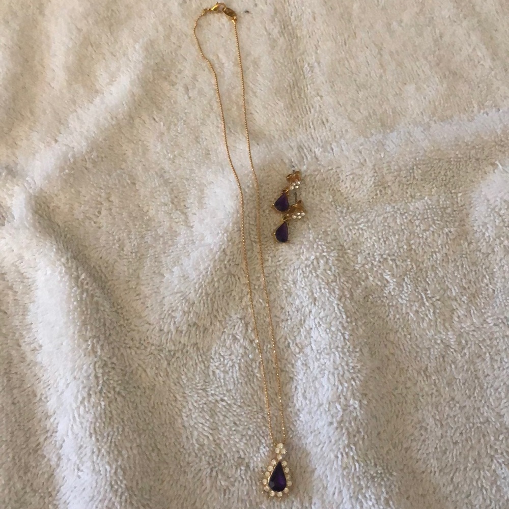 Amethyst necklace with matching earrings